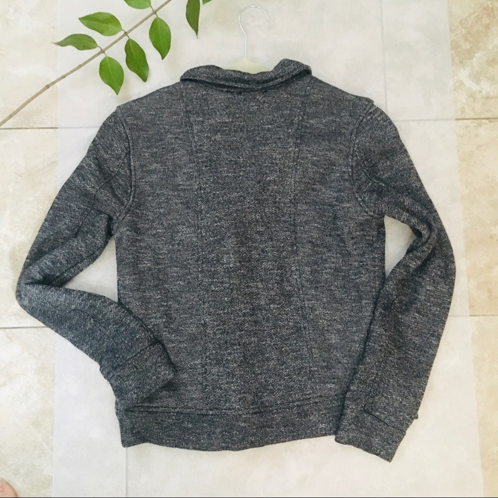 Nordstrom Moto Zip Up Jacket Asymmetrical Collar Heather Gray - Picture 8 of 8